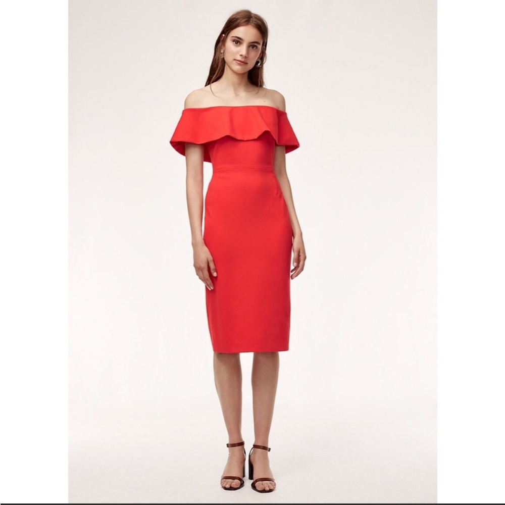 Babaton Ruslan Off Shoulder Midi Dress